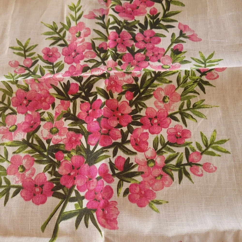Dan Samuels Australiana Rosy Heath Myrtle Fine Quality Linen Tea Towel 50x70